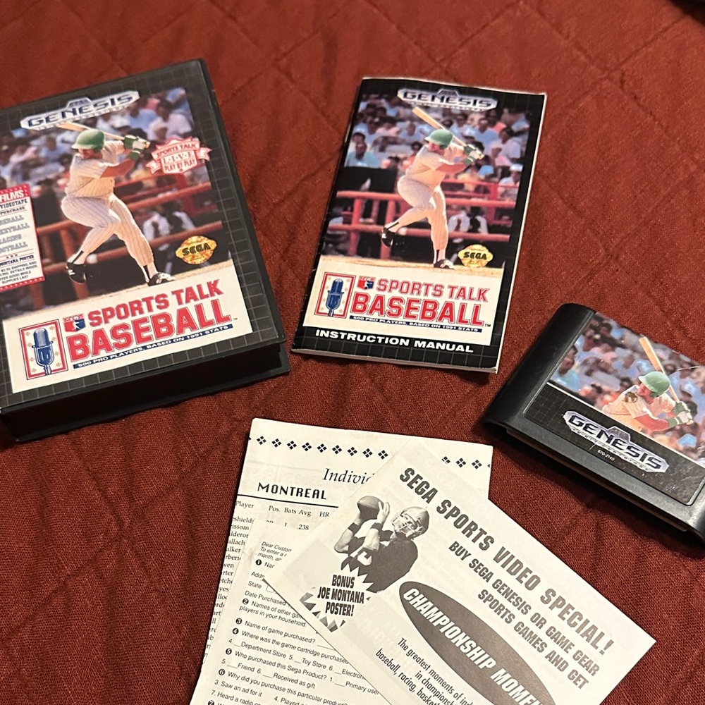 Sega Genesis Sports Talk Baseball Game tested and works